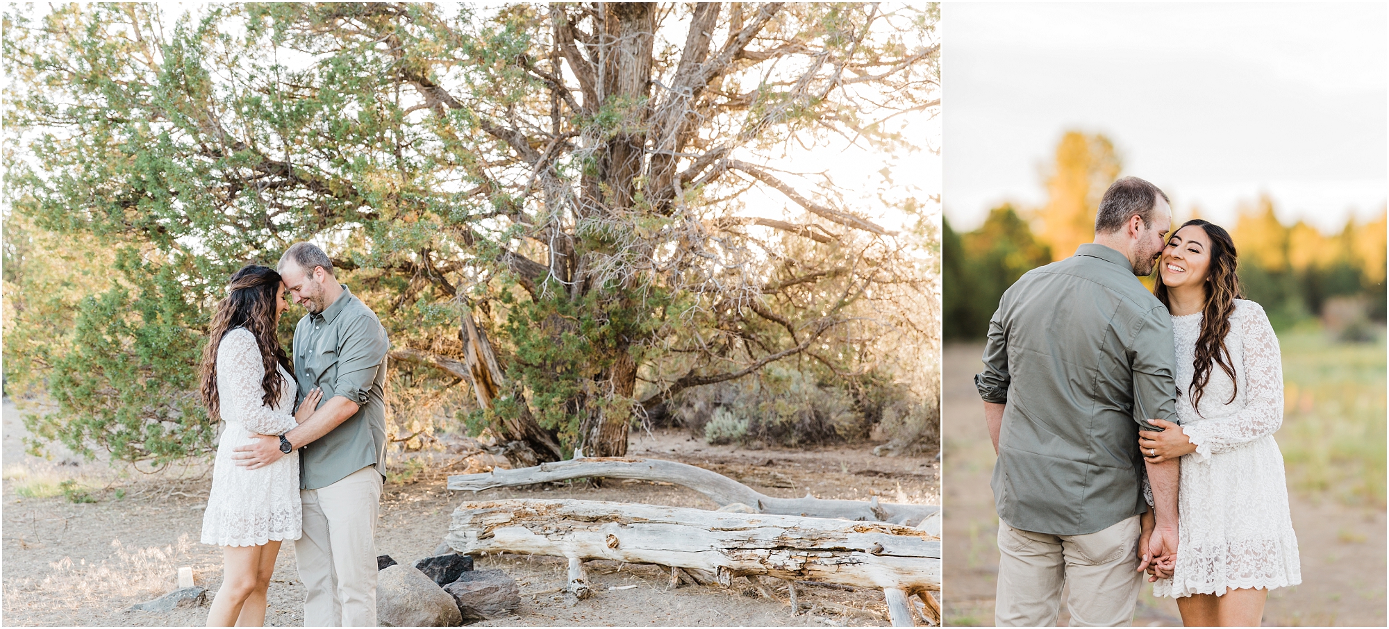 Elope in Bend Oregon and the magical sunsets that filter through the juniper trees. | Erica Swantek Photography