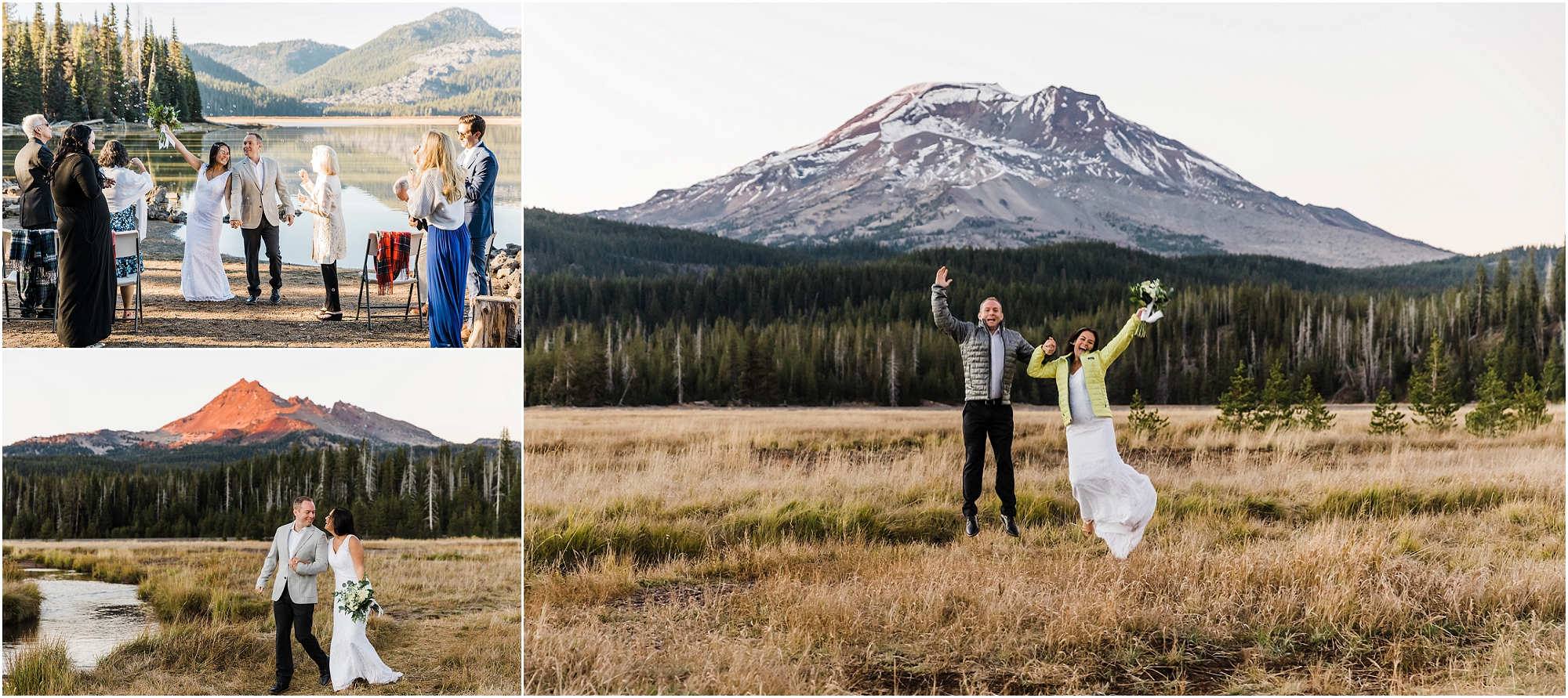 An adventurous elopement at Sparks Lake in Bend, Oregon with gorgeous Cascade Mountain views. | Erica Swantek Photography