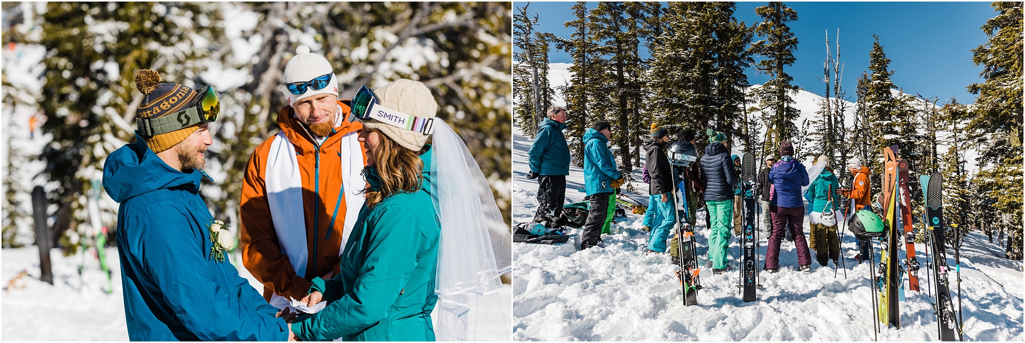 A Mt Bachelor adventure elopement ceremony happens on the slopes of this ski resort right outside of Bend, Oregon. | Erica Swantek Photography