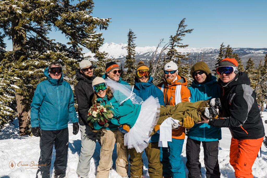 fun and adventurous ski elopement at mt bachelor