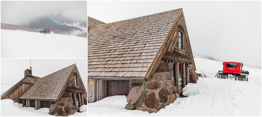 The historic Silox Hut at Timberline Lodge on Mt. Hood is a beautiful venue for an intimate wedding in Oregon. 