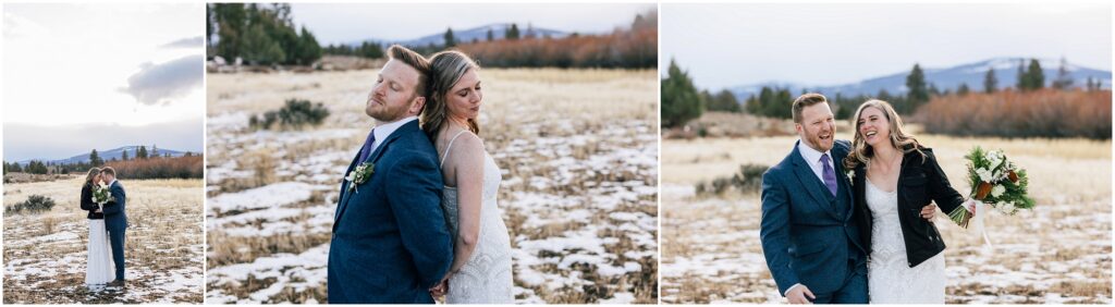 A snowy winter elopement near Sisters Oregon in this where to elope in Bend guide. 