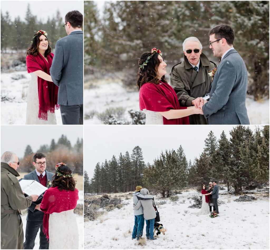 A snowy winter elopement near Sisters Oregon in this where to elope in Bend guide. 