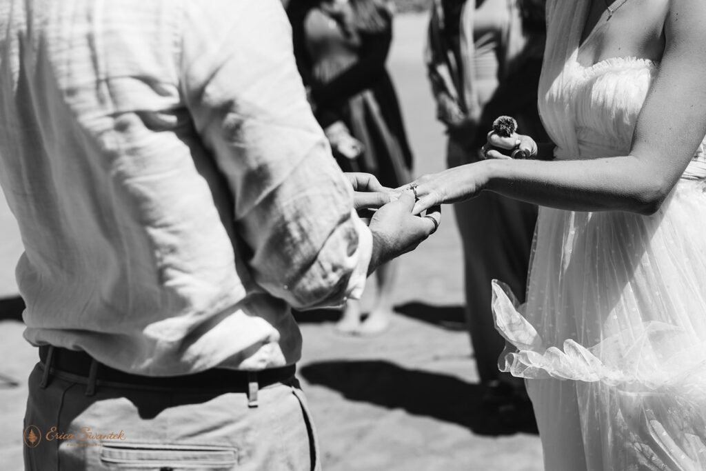 hug point elopement ceremony during a coastal elopement day in Oregon