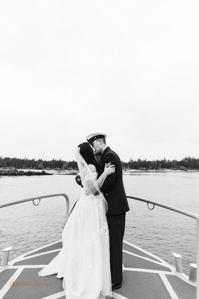 A coast guard elopement on a boat on Winchester Bay in Oregon.