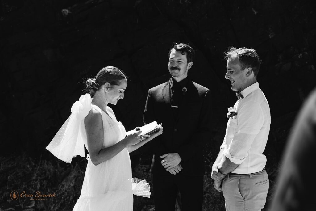 hug point elopement ceremony during a coastal elopement day in Oregon