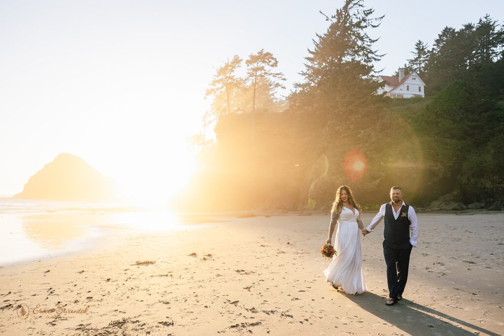 dreamy oregon coast elopement at cape creek beach