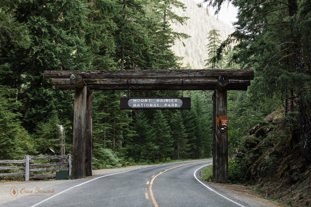 Mt. Rainier National Park entrance.