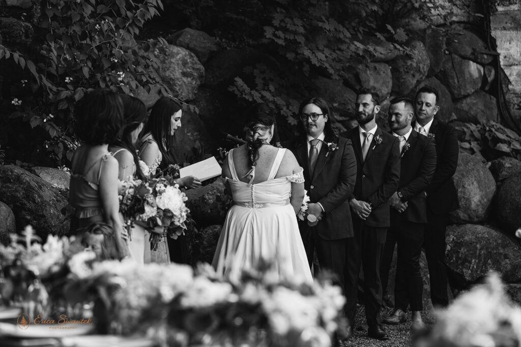 intimate wedding ceremony at the ruins at hood river 