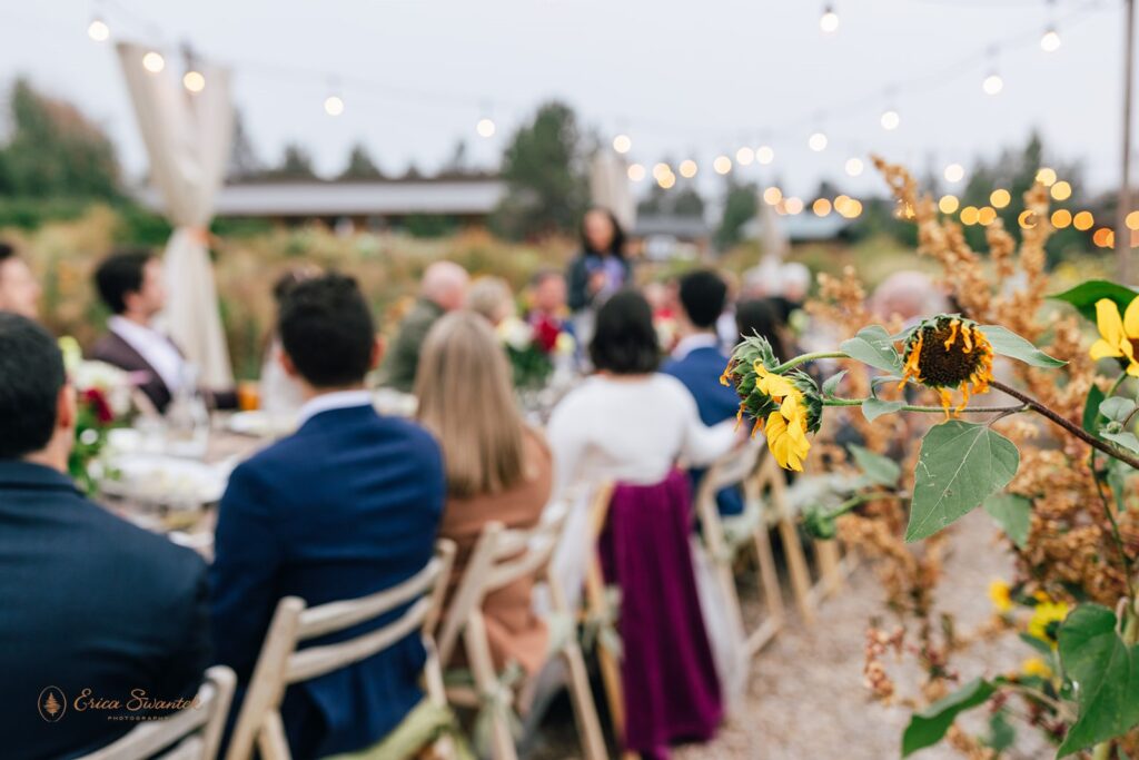 outdoor intimate wedding reception