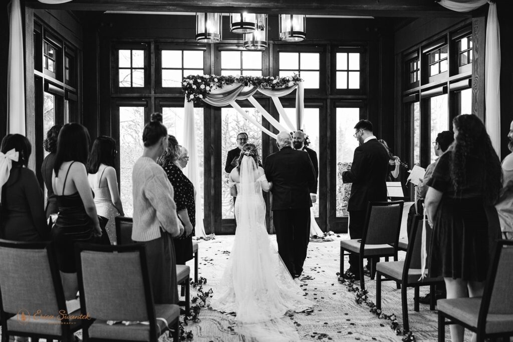 dad walking bride down the aisle