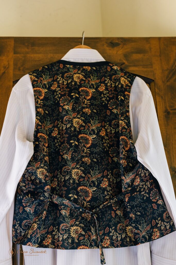 an ellaborate boho style wedding vest