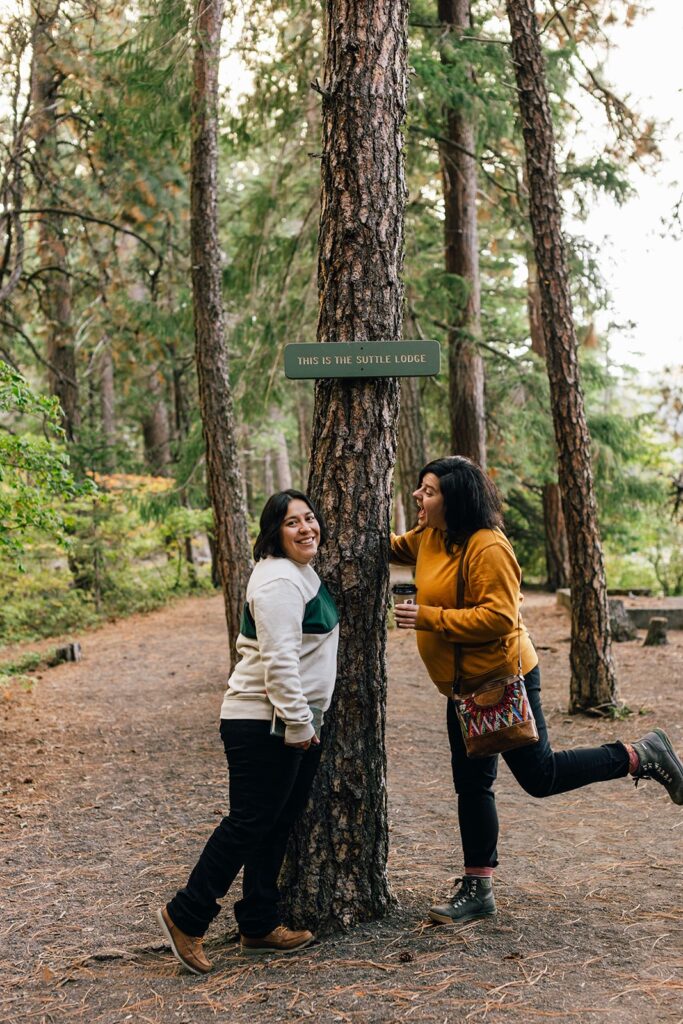 beautiful pre wedding adventure session at suttle lake lodge