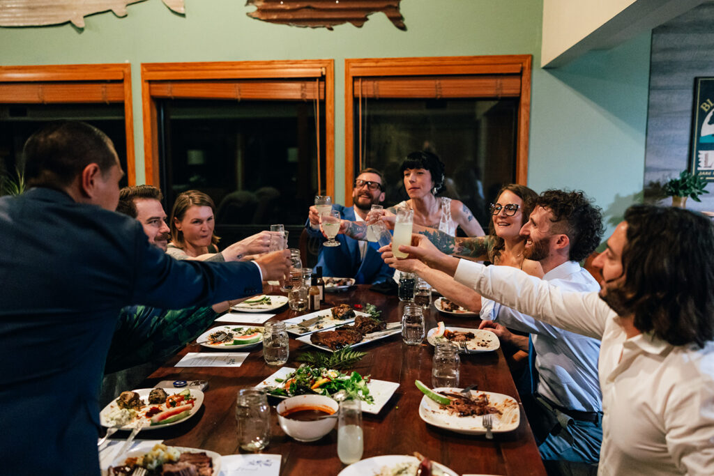 A catered dinner for an intimate wedding in Brookings, Oregon. 