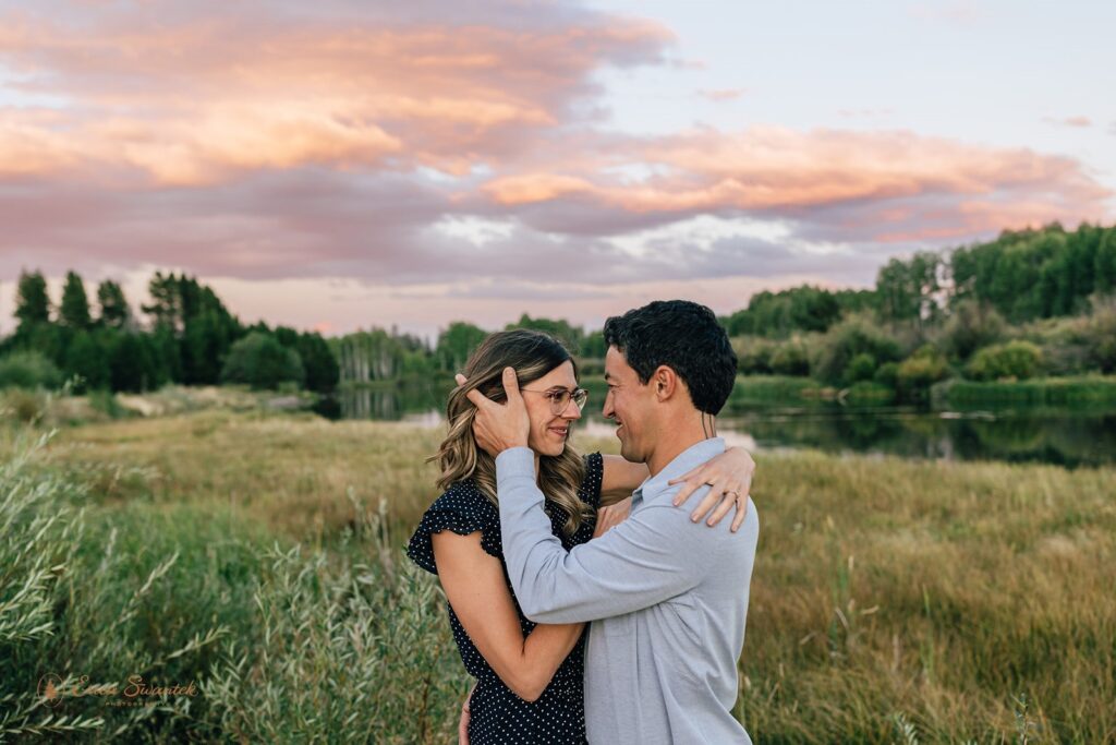 mountain engagement adventure session in Bend, Oregon.