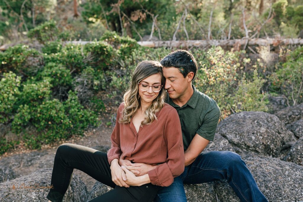 mountain engagement adventure session in Bend, Oregon.