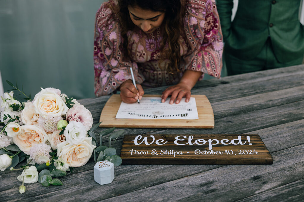 signing the marriage license
