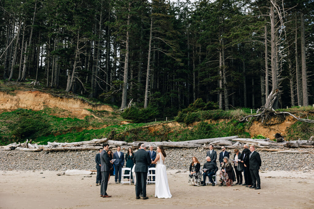 Northern oregon coast intimate wedding at Short Sands Beach.