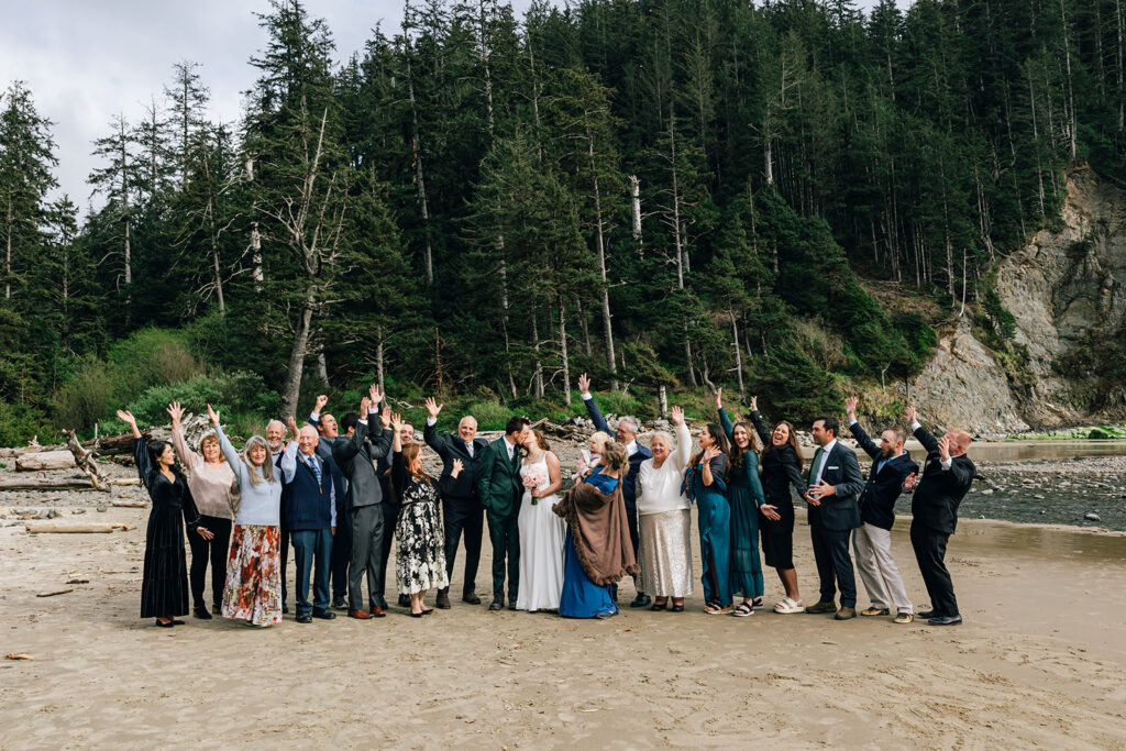 Northern oregon coast intimate wedding at Short Sands Beach.