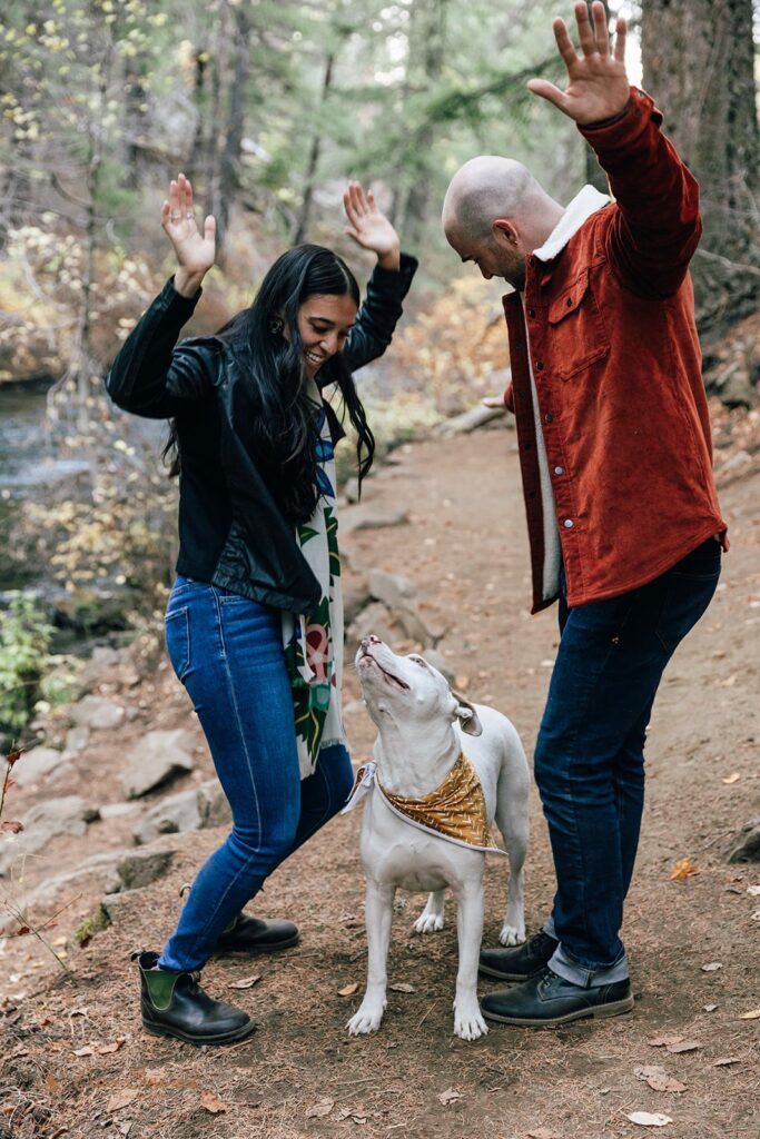 Metolius River engagement session in Oregon.