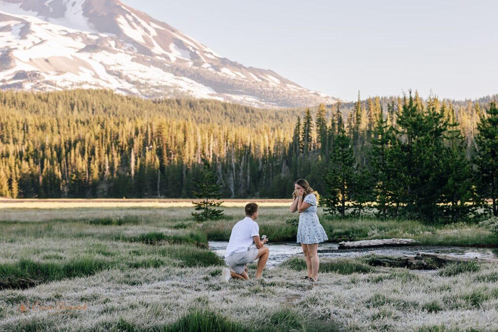 mountain engagement session near Bend Oregon