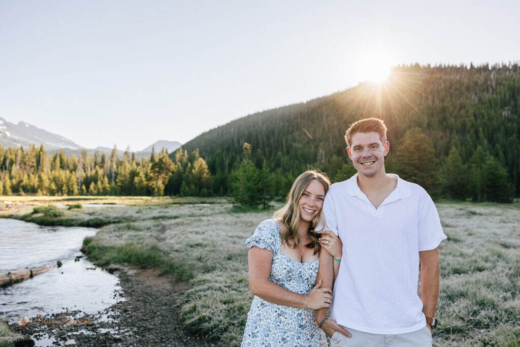 mountain engagement session near Bend Oregon
