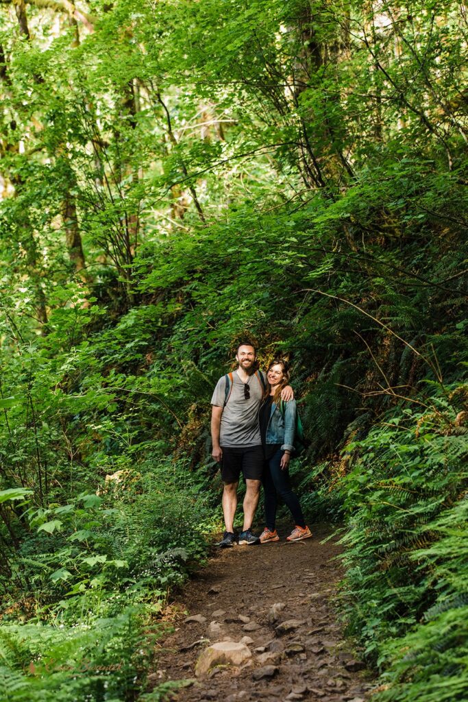 romantic forest adventure engagement photos