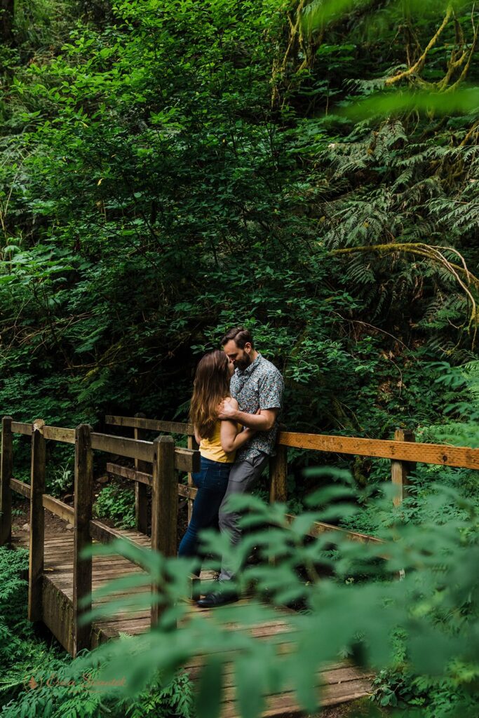 romantic forest adventure engagement photos