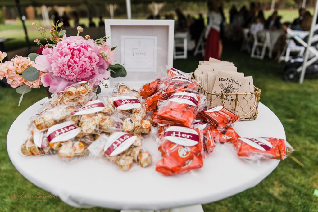 wedding dessert table set up