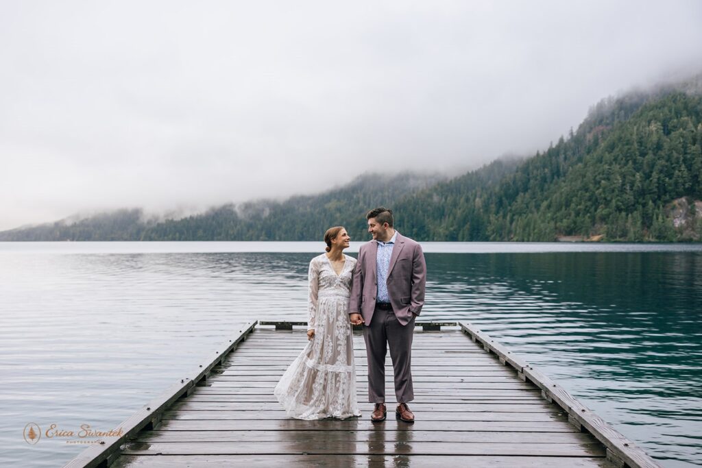 moody Olympic National Park elopement at Lake Crescent