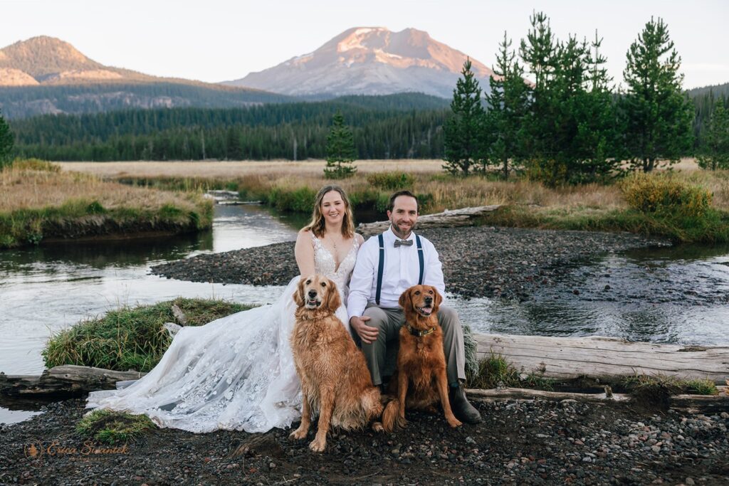 pnw dog friendly elopement wedding with stunning mountain views