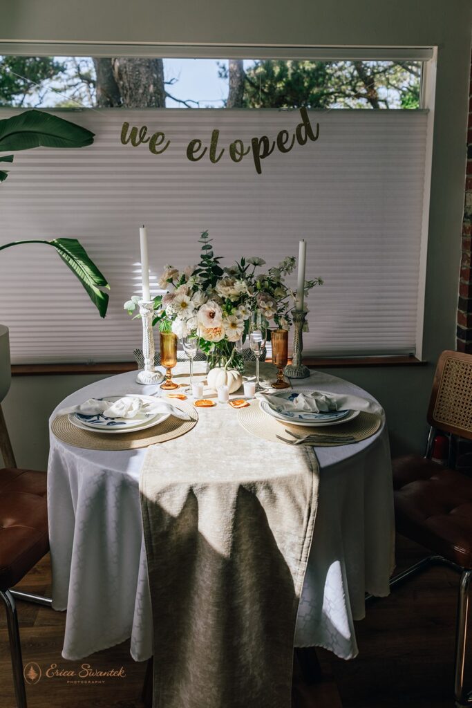 beautiful elopement tablescape