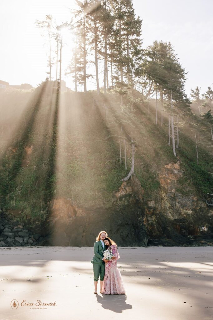 dreamy fall coastal elopement in neskowin, oregon