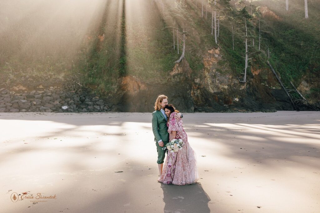 candid coastal elopement photos