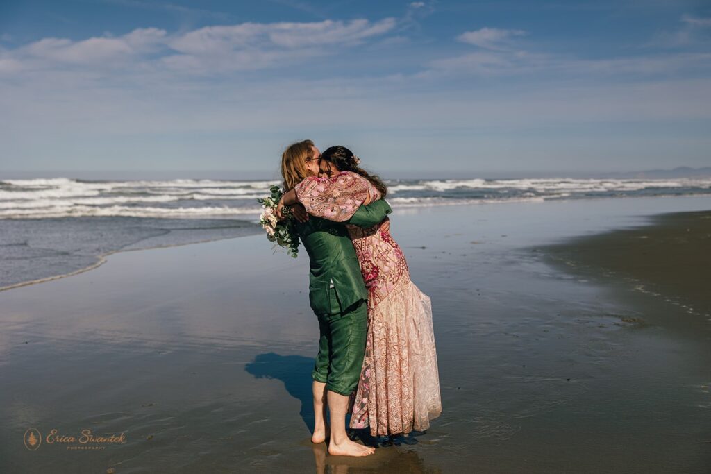 candid coastal elopement photos