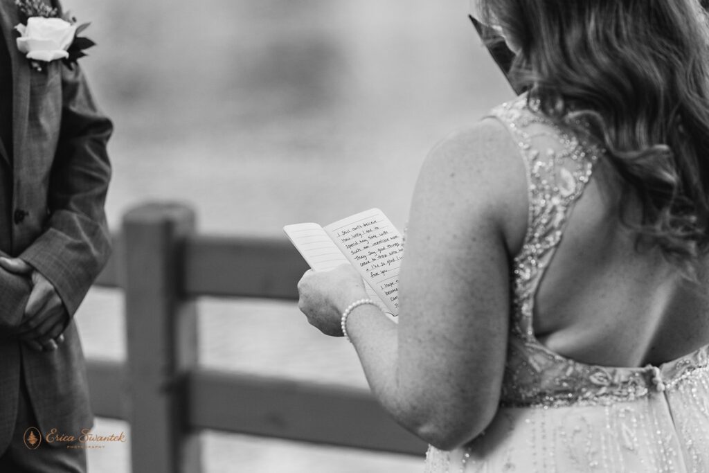 emotional elopement ceremony at a property along deschutes river