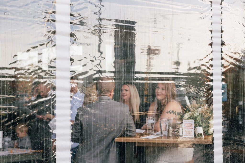 small elopement celebration at a brewery