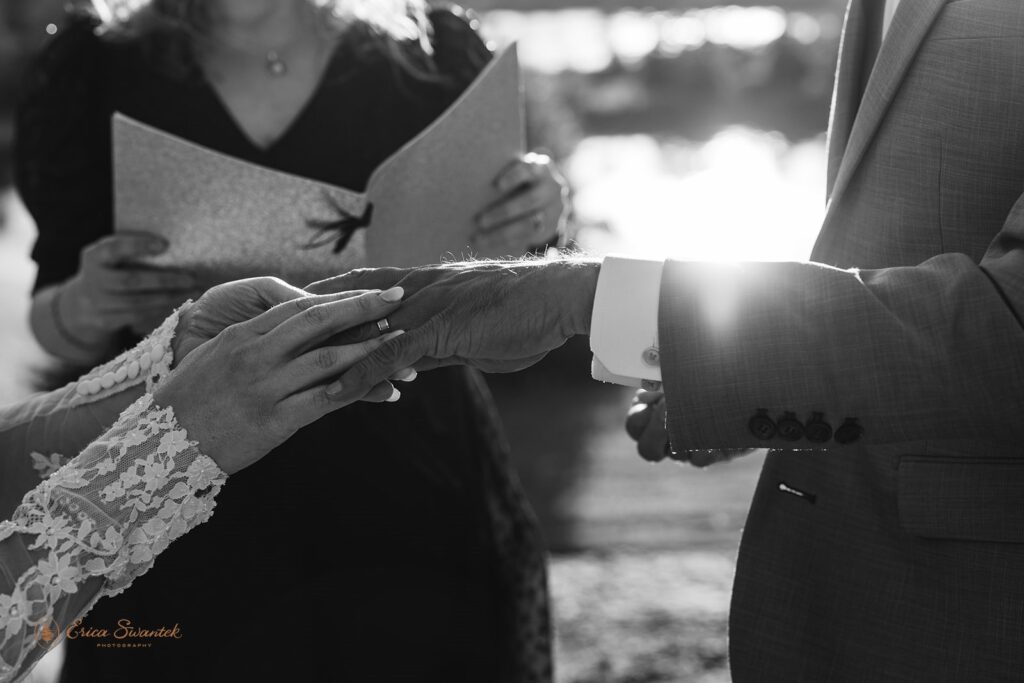 columbia river gorge elopement ceremony during the golden hour, candid and emotional couple exchanging vows