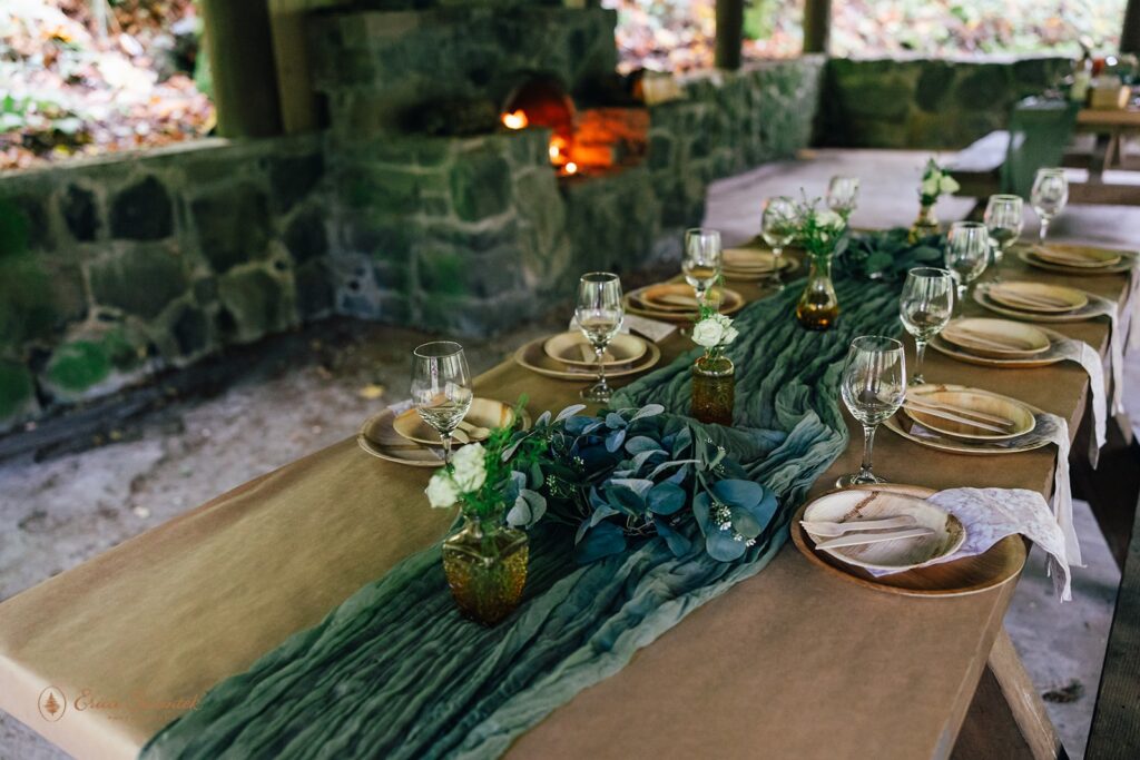 elopement picnic and charcuterie board setup