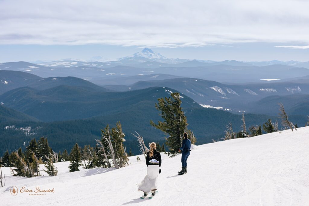 snowy winter elopement at mt. hood