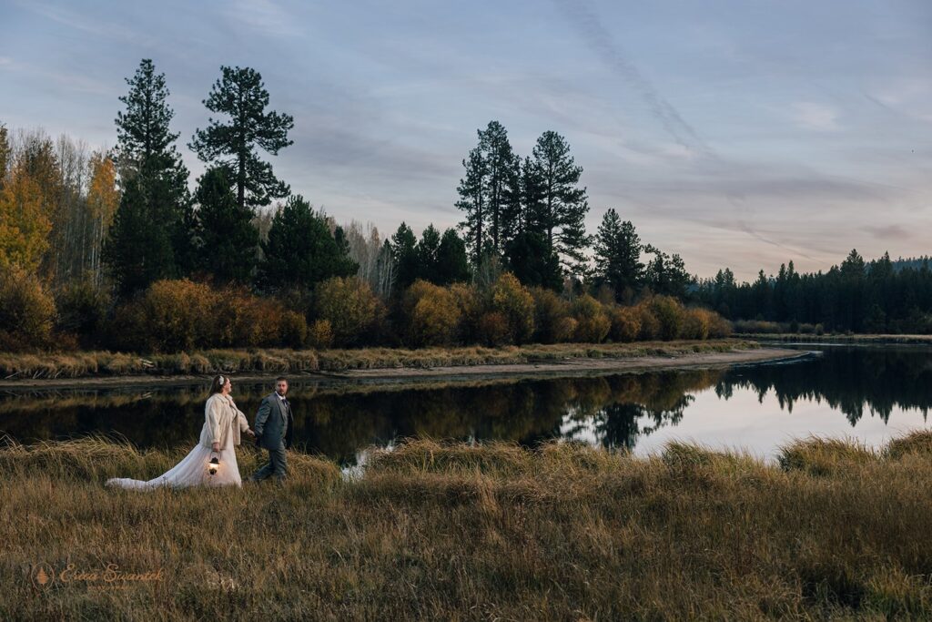 dreamy bride and groom moments at Dillon Falls