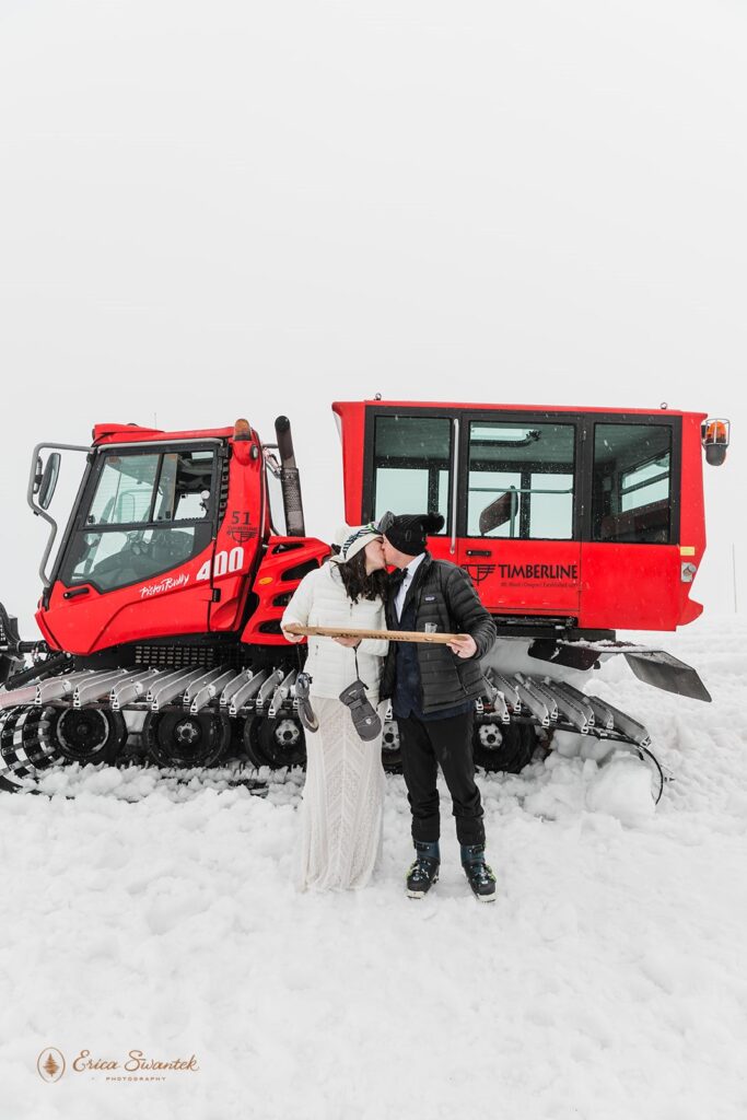 adventurous winter elopement in mt. hood