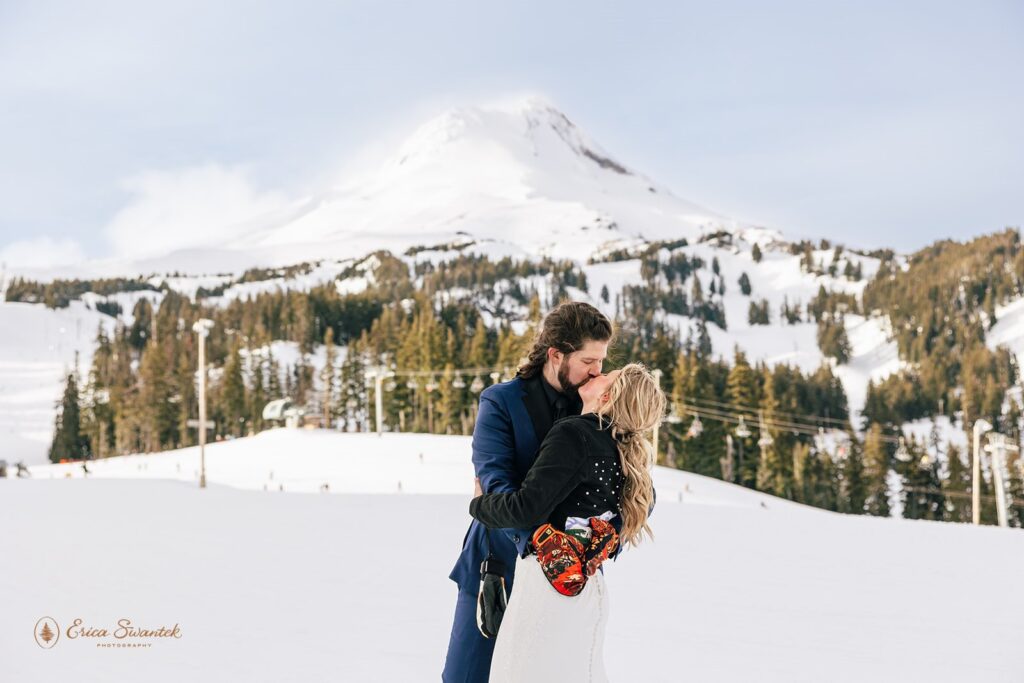 snowy winter elopement at mt. hood