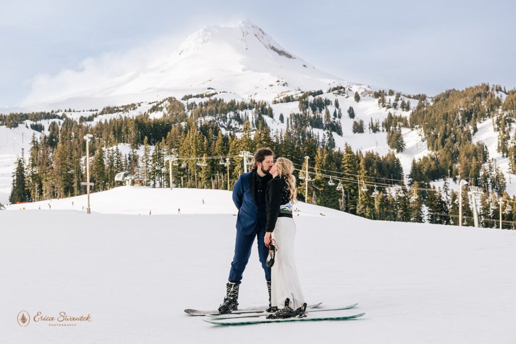 snowy winter elopement at mt. hood