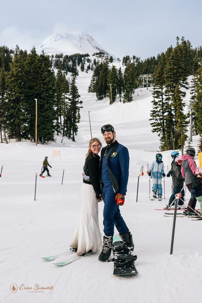 skiing elopement in mt. hood