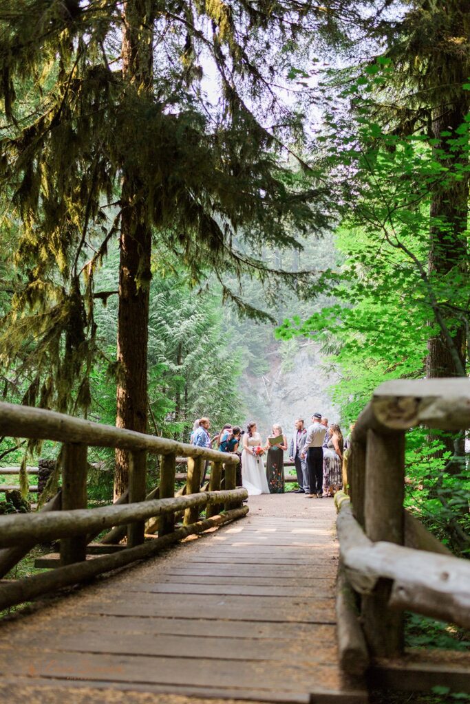 waterfall elopement ceremony in Oregon