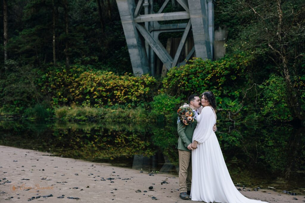 whimsical forest elopement near Heceta Lighthouse