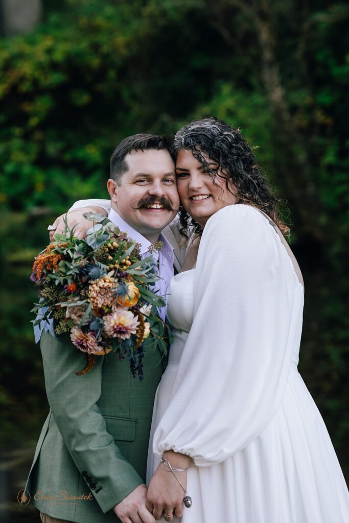 whimsical forest elopement near Heceta Lighthouse