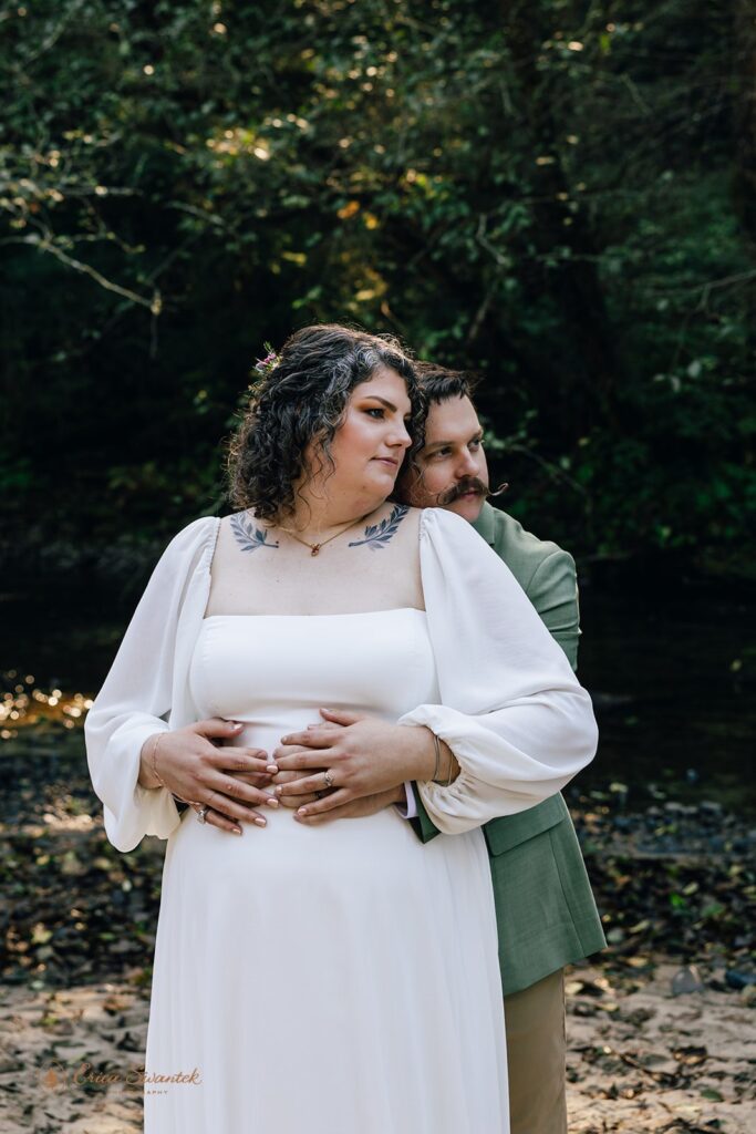 whimsical forest elopement near Heceta Lighthouse