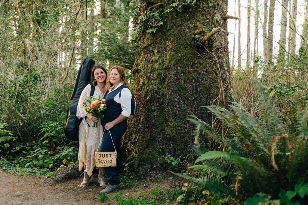 lgbtq forest elopement in Cape Perpetua